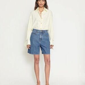 High-Rise Denim Shorts